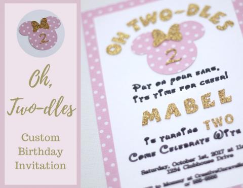 Oh, Two-dles Birthday Invitation